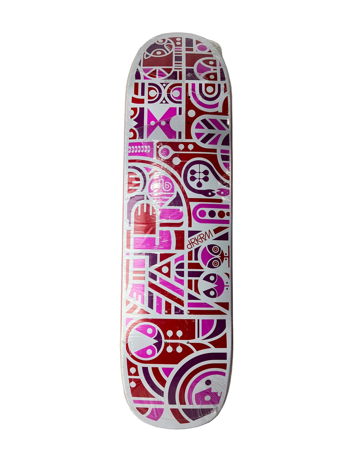 Darkroom Hieroglyphics Pink White Red Size 8.625" Vintage NOS Shaped Deck