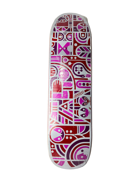 Darkroom Hieroglyphics Pink White Red Size 8.625" Vintage NOS Shaped Deck