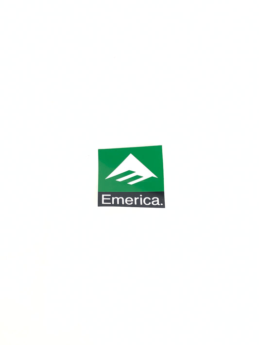 Emerica E Logo Green White 3" x 3" Sticker