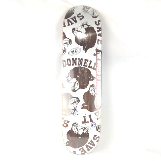 Real Jake Donnelly Panther Save It White/Brown 8.25'' Skateboard Deck