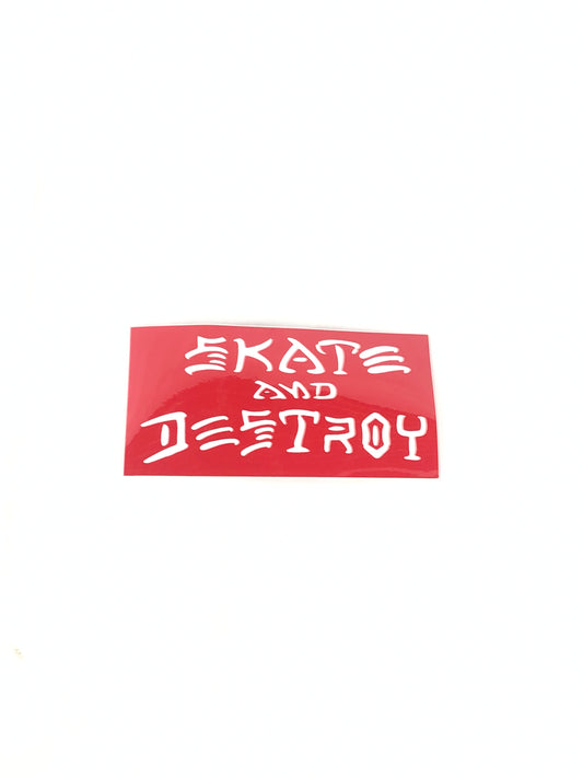 Thrasher Skate And Destroy Red White 3.3" x 4.4" Sticker
