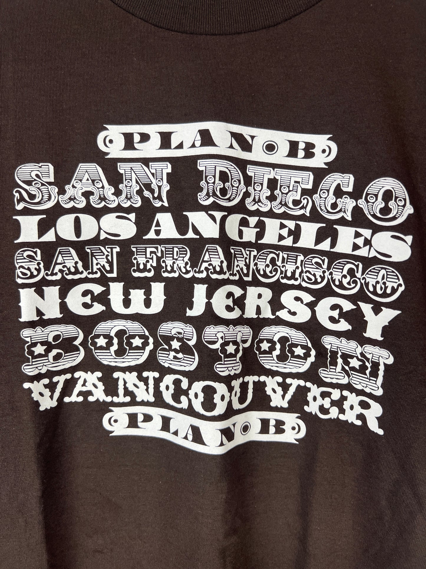 Plan B Cities White Brown Size S S/s Vintage Shirt