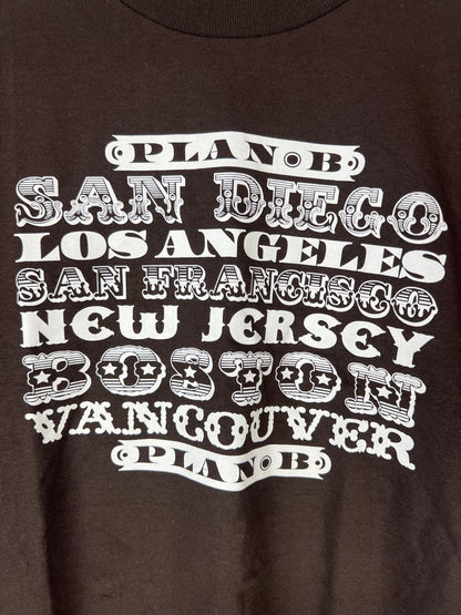 Plan B Cities White Brown Size S S/s Vintage Shirt
