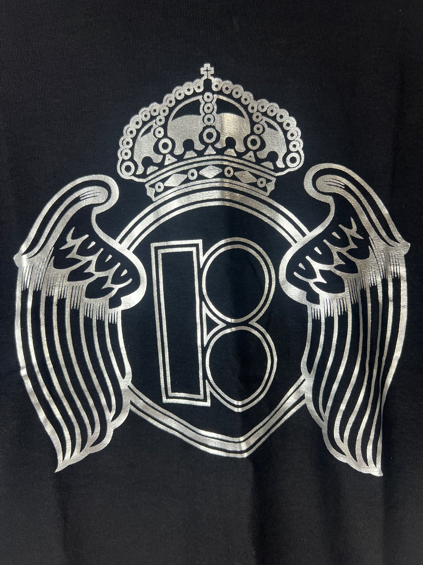 Plan B B Crown With Wings Metallic Silver Black Size S S/s Vintage Shirt