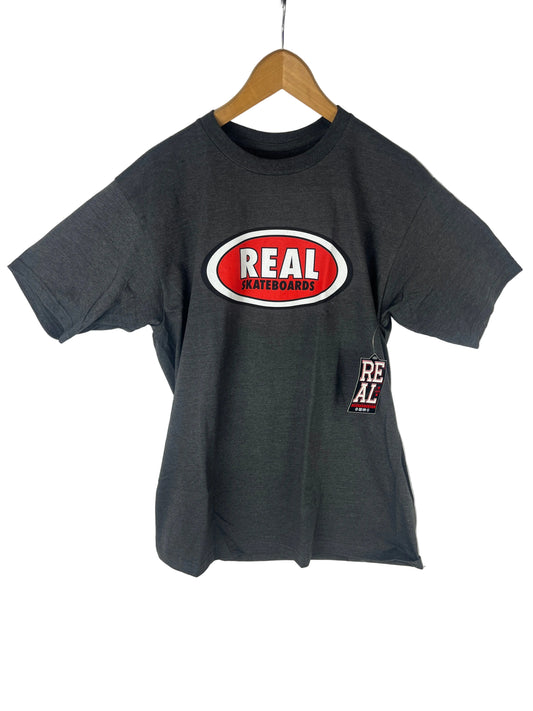 Real Skateboards Roll Forever Red Oval Black White Size L S/s Vintage Shirt