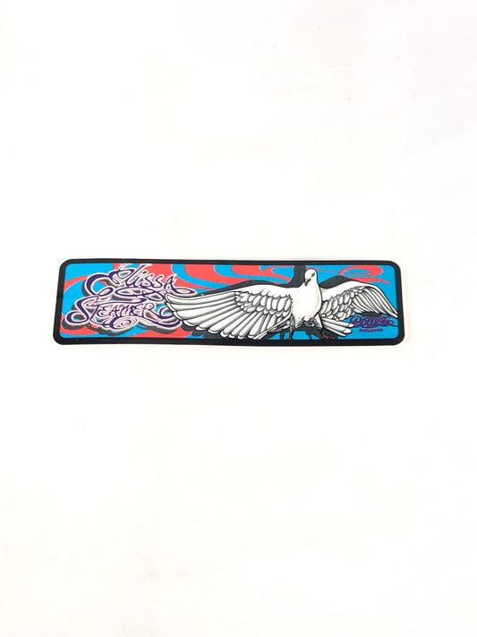 Bootleg Skateboards Elissa Steamer Birds Black White 7" x 2" Blue Vintage NOS Sticker