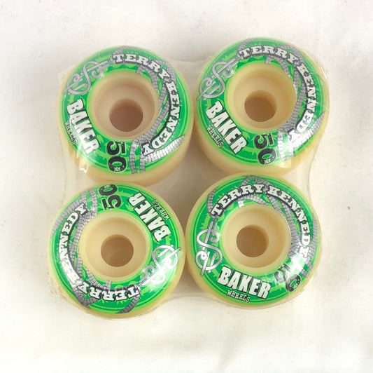 Baker TK Dollar Sign Chain Green White Black Silver 50mm  NOS Skateboard Wheels