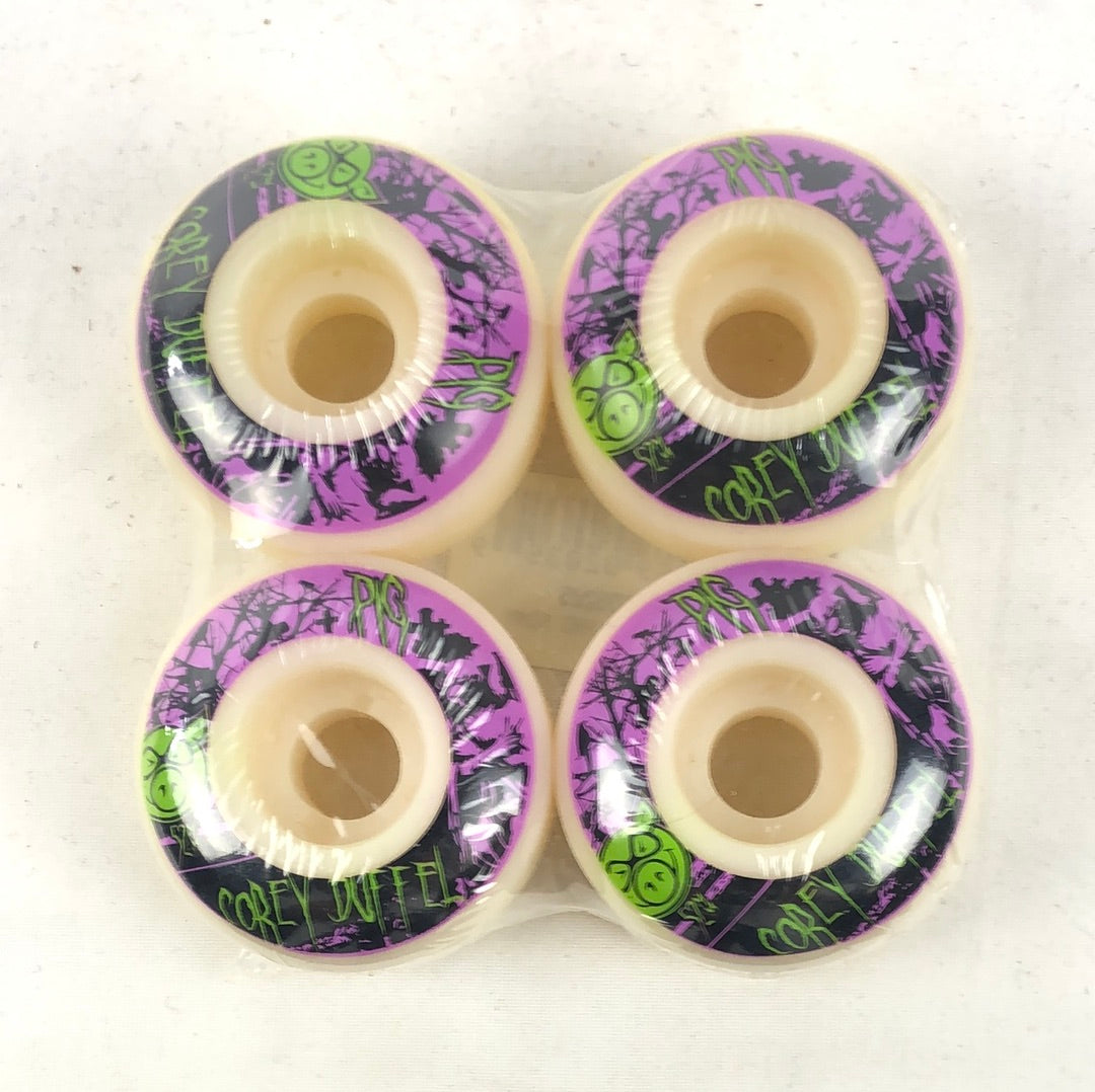 Pig Corey Duffel Pig Logo Black Purple Green 52mm Skateboard Wheels