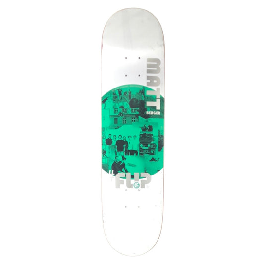 Flip Matt Berger Photos White Green 8.0 P2 Skateboard Deck