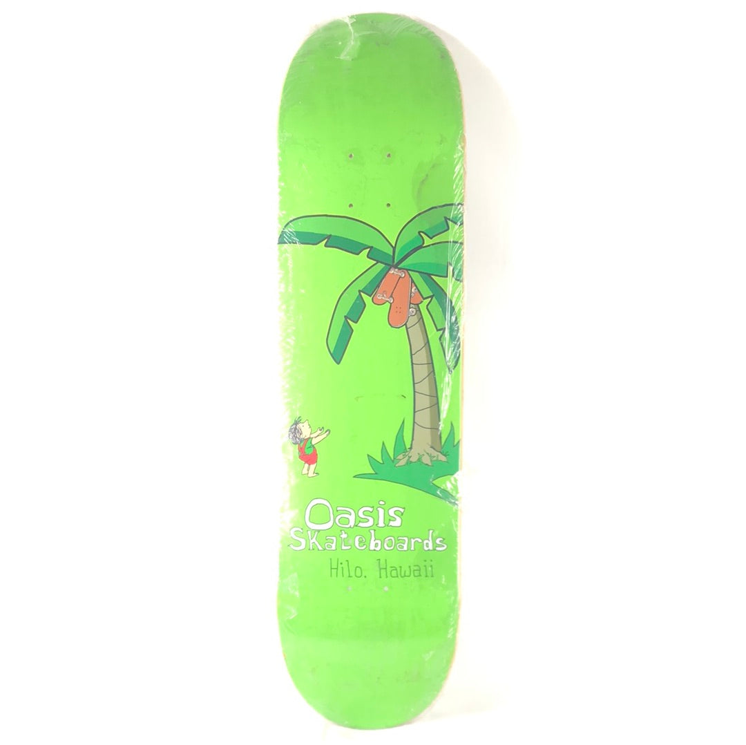 Oasis Hilo, Hawaii Skateboard Coconut Tree Green Size 8.38 Skateboard Deck