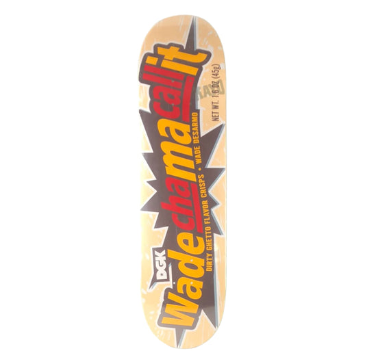 DGK Wade Cha Ma Call It Graphic Tan Brown Red White Size 8.25" Skateboard Deck
