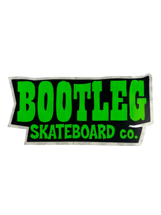 Bootleg Neon Green Black Bootleg Logo Size 2.125" X 4.5" Vintage NOS Sticker