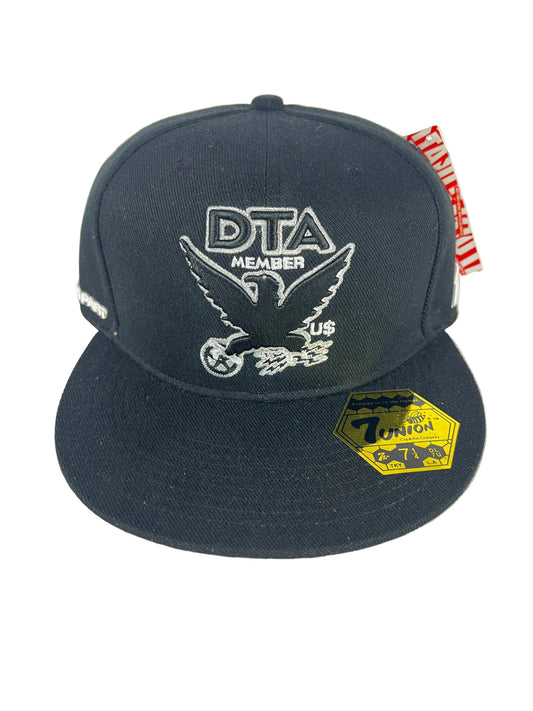 Rob Dyrdek DTA Posse Don't Trust Anyone DTA Member Eagle Black Silver Size 7 1/4 Vintage Fitted Hat