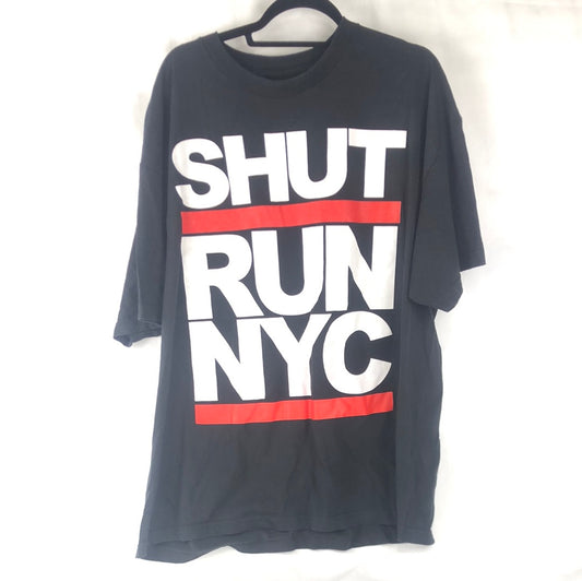 Shut Run NYC Black White Red Size XXL S/s Shirt