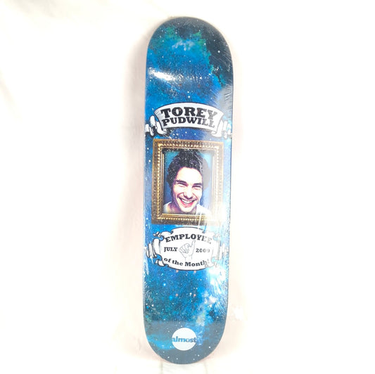 Almost Torey Pudwill Employee of the Month Blue/White/Black Size 7.75 Skateboard Deck