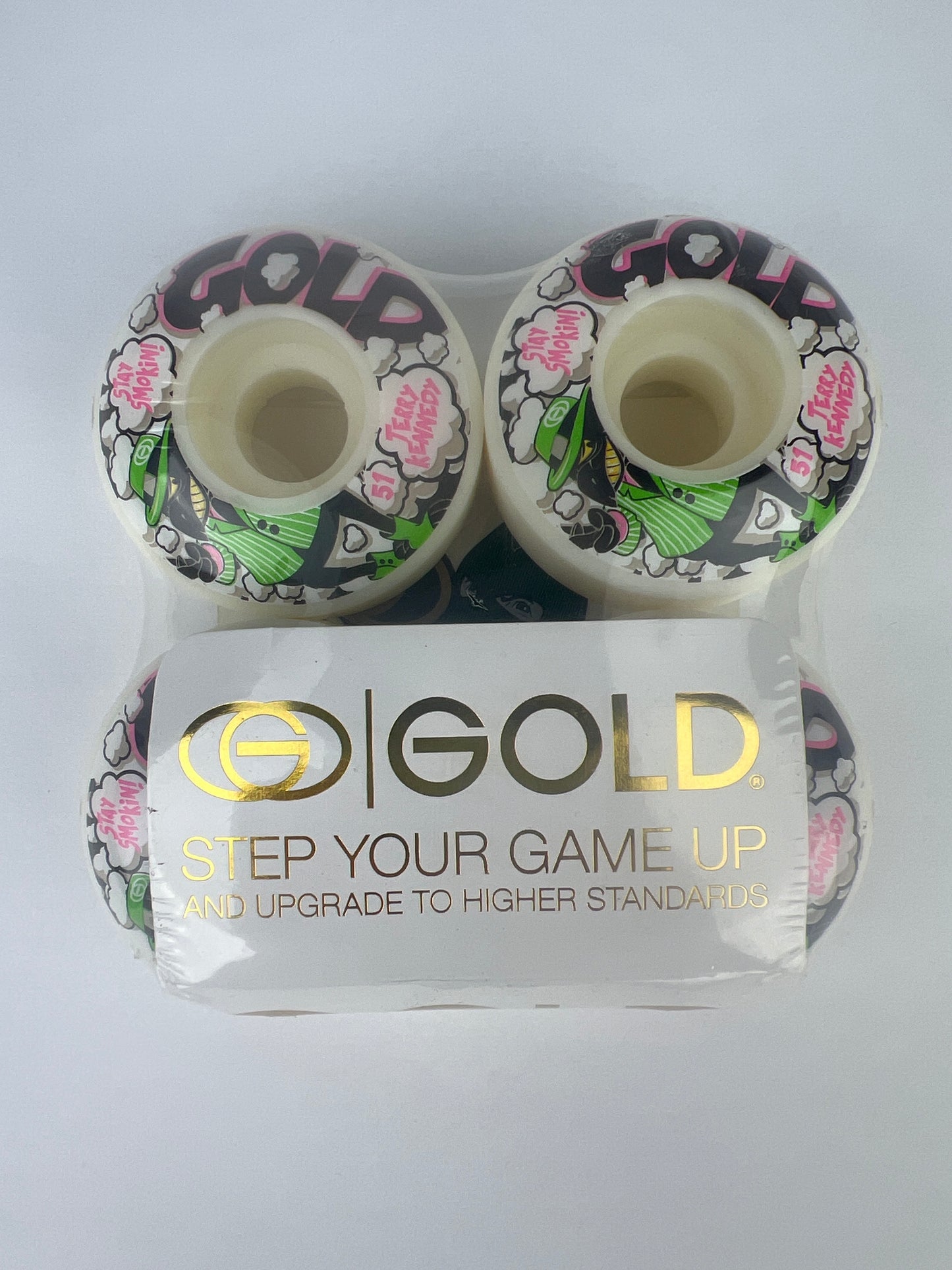 Gold Wheels Terry Kennedy Stay Smokin! Green Black Pink White Size 51MM Vintage NOS Wheels