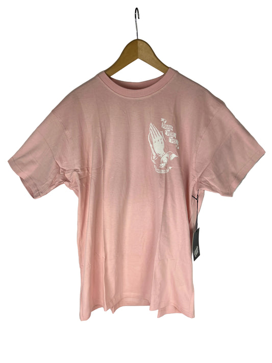 Santa Cruz Jason Jesse Pray For Me Guadalupe Pink White Size L S/s Vintage Shirt