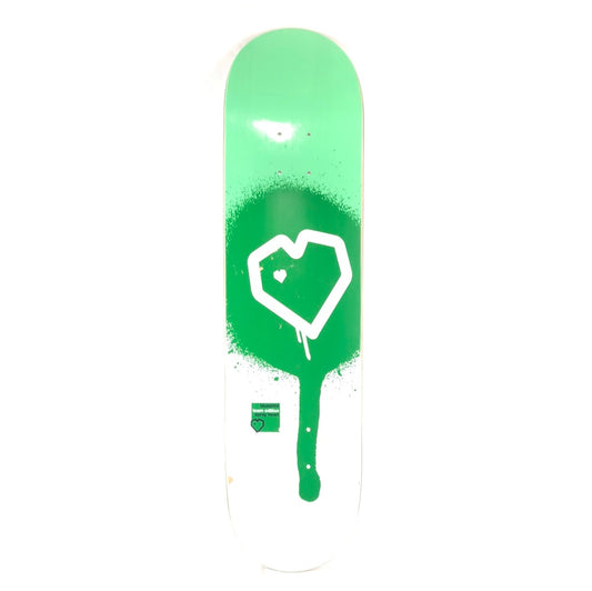 Blueprint Team Edition Spray Heart White/Green Size 7.75 Skateboard Deck