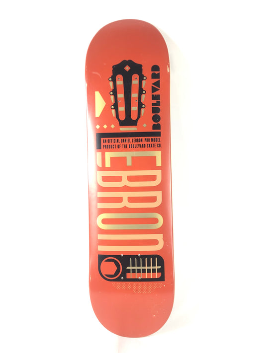 Boulevard Daniel Lebron Guitar Graphic Brown Black Gold Size 8 Skateboard Deck