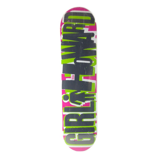 Girl Rick Howard Pink/Black/Green/White Size 7.75" Skateboard Deck