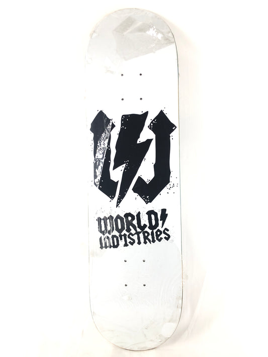 World Industries Lightning Bolt W White Black Size 8.25 Skateboard Deck
