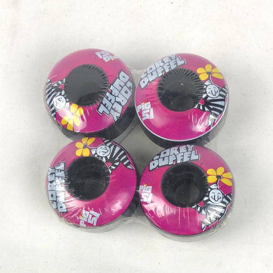 Pig Corey Duffel Flower Head Pink Black White Yellow 51mm Skateboard Wheels