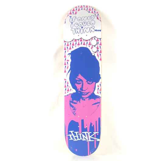 Think Nicole Richie Jailbait Series White Pink Purple Size 7.75" Skateboard Deck