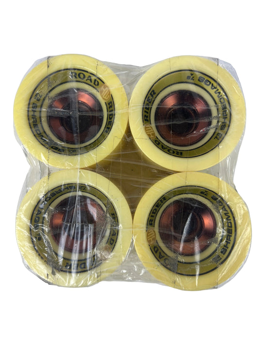 Santa Cruz Original Road Rider SHREDMAGS White Gold Black Bronze Cored Size 73MM 78A Durometer Vintage Cruiser Wheels 2013