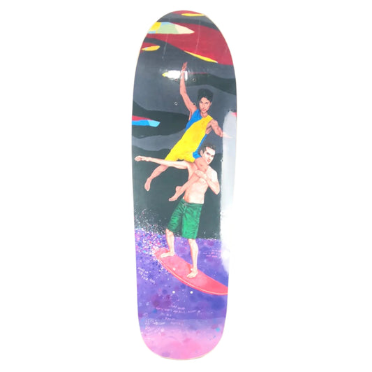 Paisley Skates Acrobat on a Surfer Black/Pink/Purple/Multi Color Size 9.75" Vintage NOS Shaped Deck