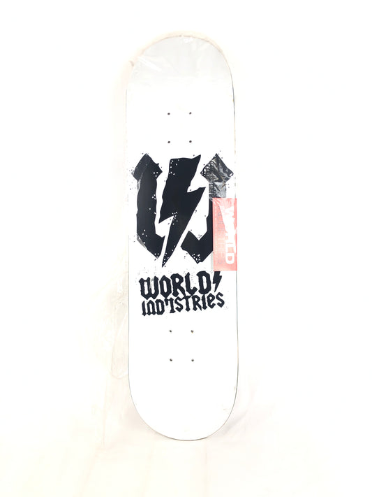 World Industries Lightning Bolt W White Black Size 8.25 Skateboard Deck