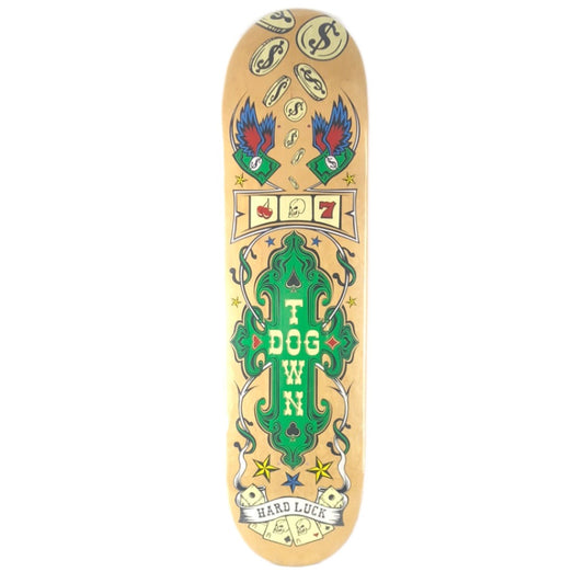 Dog Town Hard Luck Woodgrain/Green 8.25" Skateboard Deck