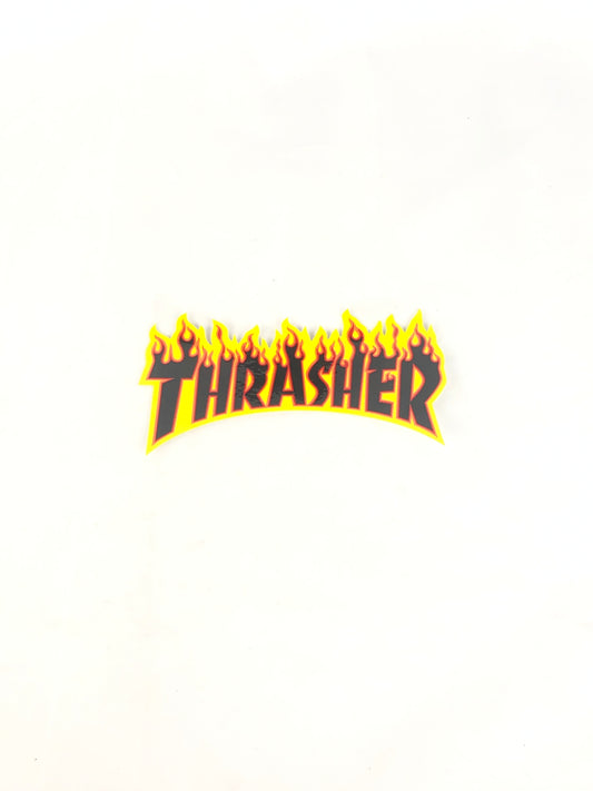 Thrasher Magazine Flame Yellow Black Orange 6" x 3" Sticker
