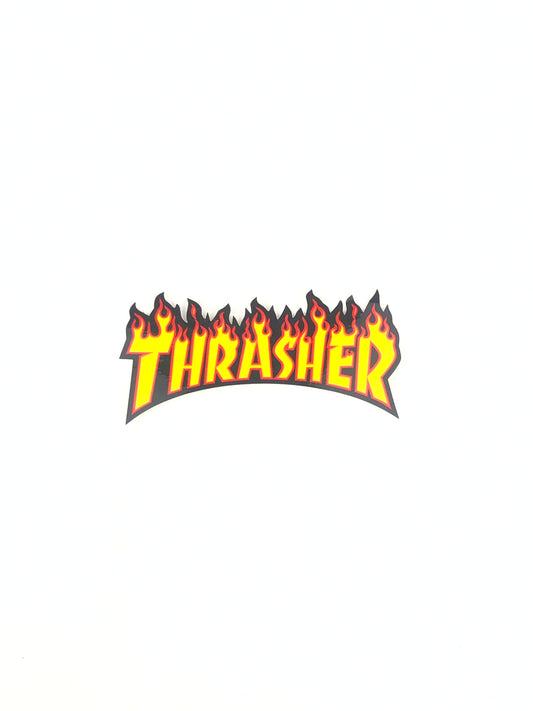 Thrasher Magazine Flame Black Red Yellow 6" x 3" Sticker