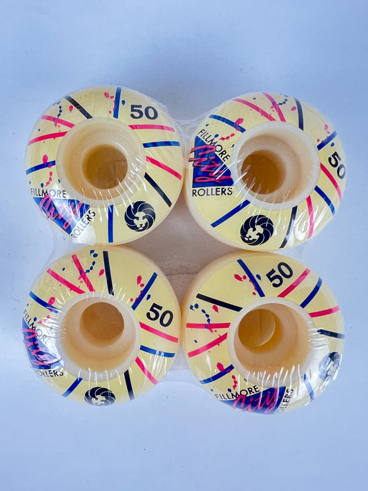 Fillmore Lion City Rollers Off White Pink Blue Multi Size 50MM Vintage NOS Wheels