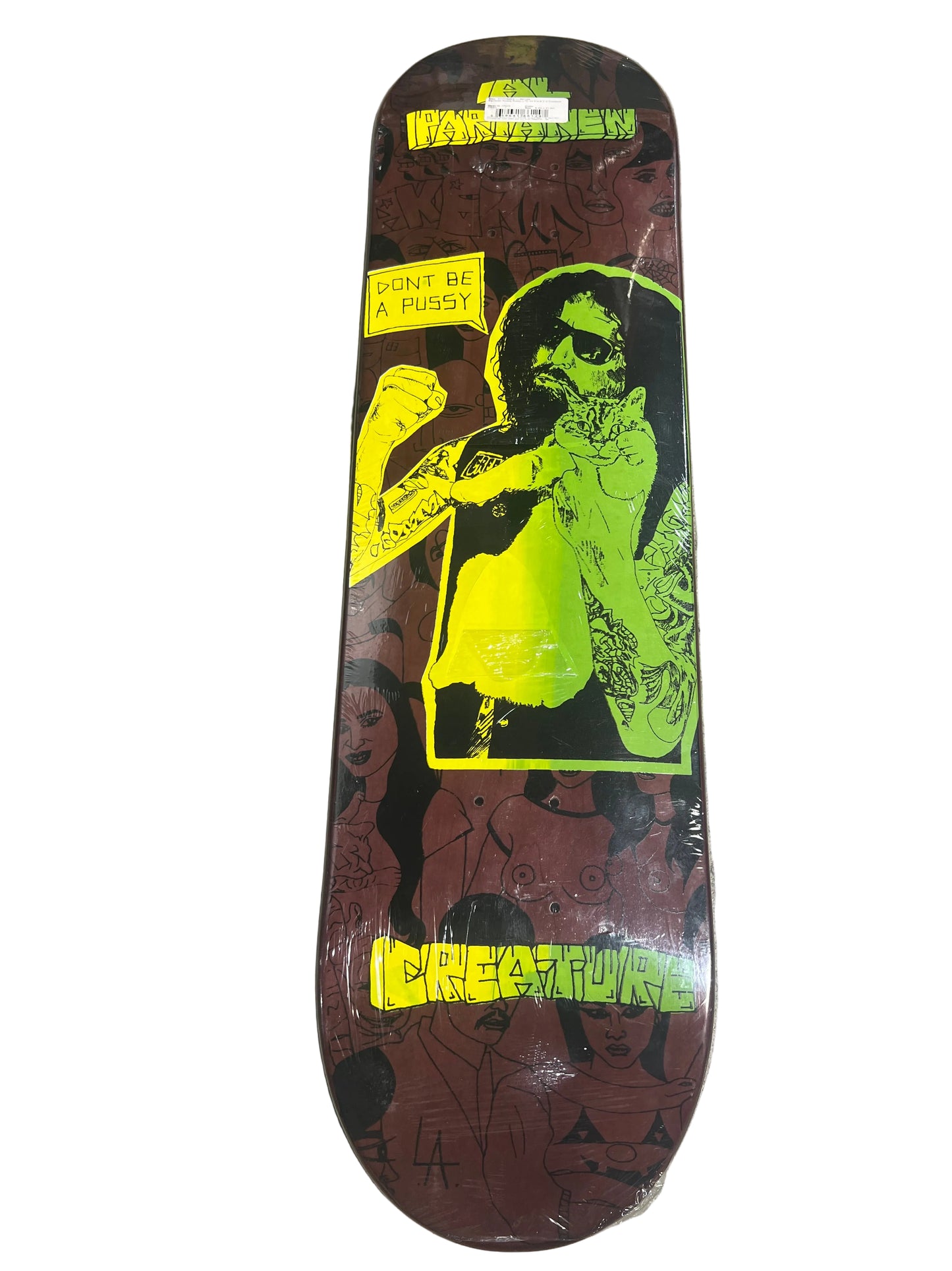 Creature Al Partanen Don't Be A Pussy Green Brown Black Size 8.2" Vintage NOS Deck #79/350 Produced