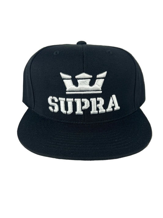 Supra Above Crown White Black One Size Fits All Vintage Snapback Hat