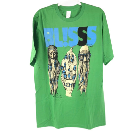 Bliss Magazine Green Blue Black Tan Size XL S/s Shirt