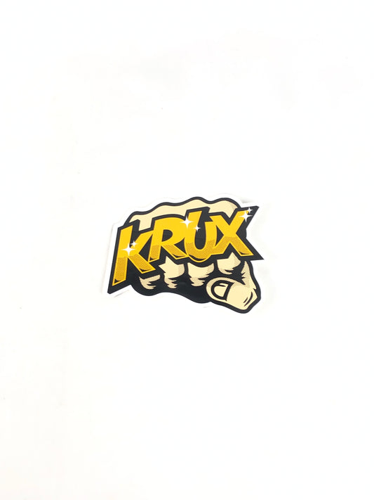 Krux Brass Knuckles Black Gold 4" x 5" Sticker