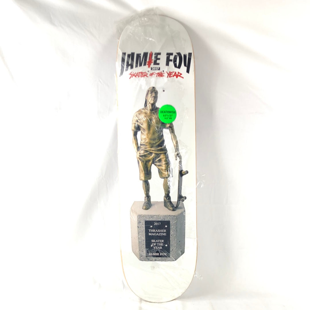 Deathwish Jamie Foy Skater Of The Year Trophy 2017 White/Black 8.5" Skateboard Deck