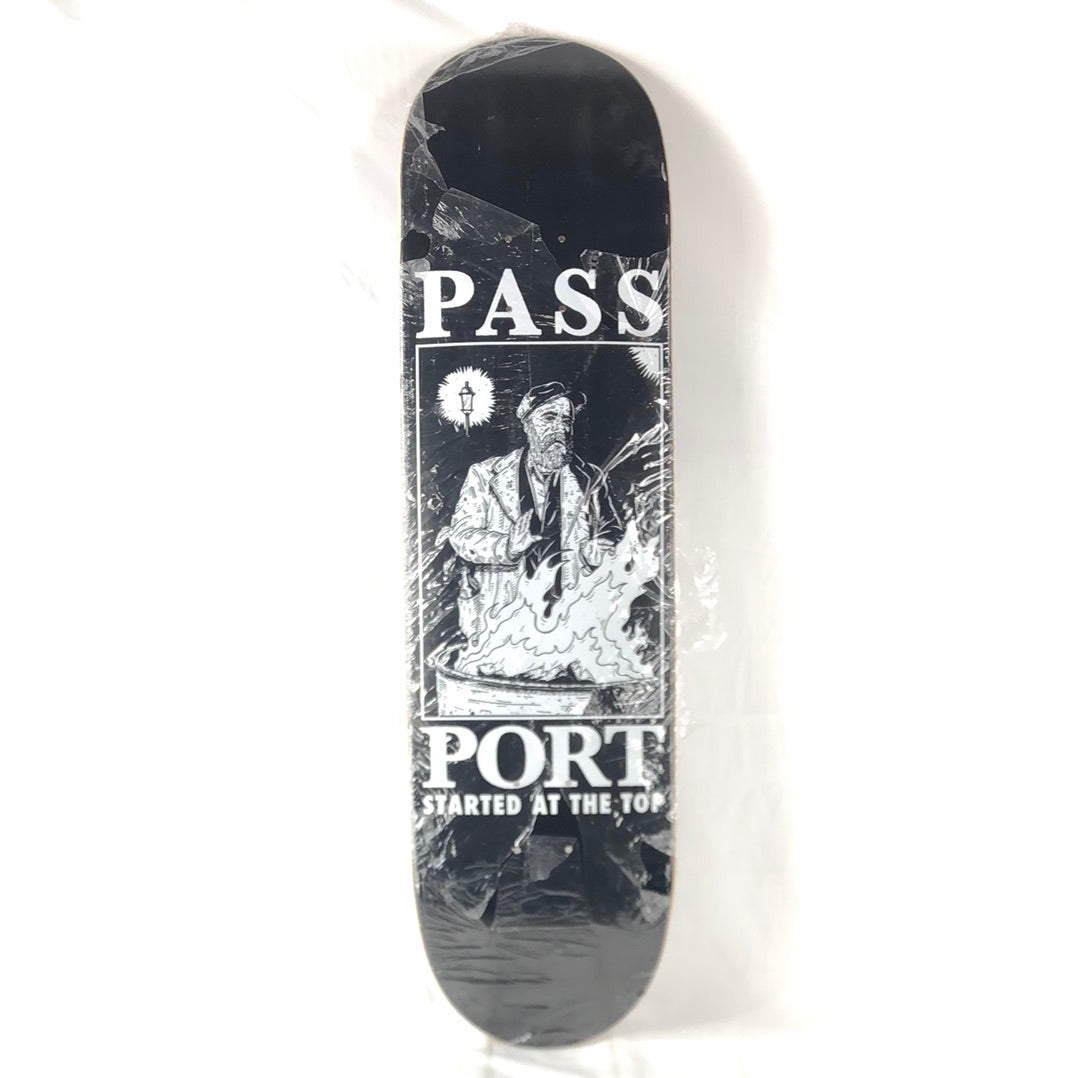 Passport Started At The Top Bum Fire Black/White 8.5" Skateboard Deck