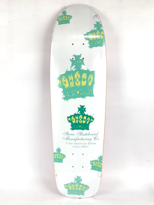 Stereo 15 Years Anniversary Crown White/Teal 9'' Skateboard Deck 2007