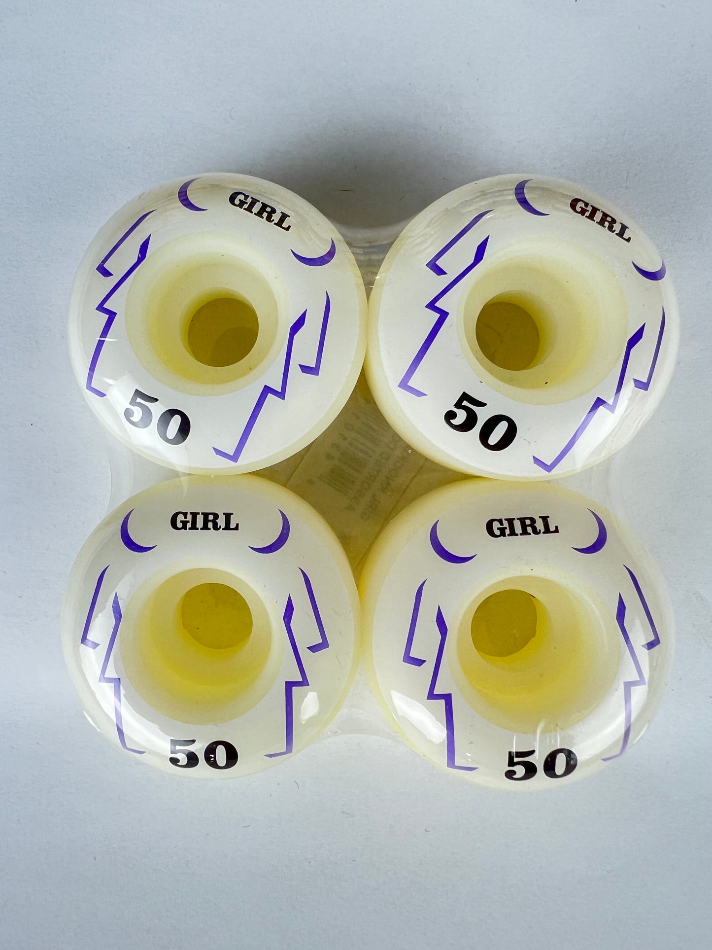 Girl Knockout White Purple Size 51MM Vintage NOS Wheels
