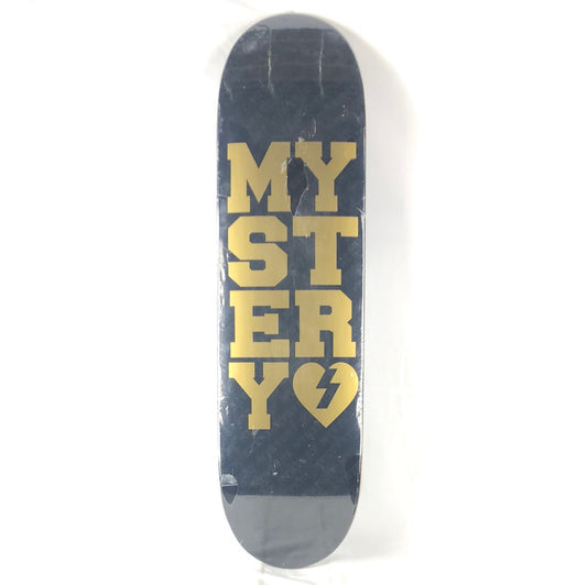 Mystery Vertical Writing Black/Gold/Grey Size 8.5 Skateboard Deck