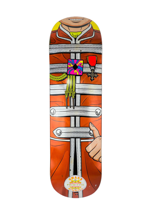 Primitive Shane O'Neill Kimono Orange Silver Foil Multi Size 8.125" Vintage NOS Screen Printed Deck