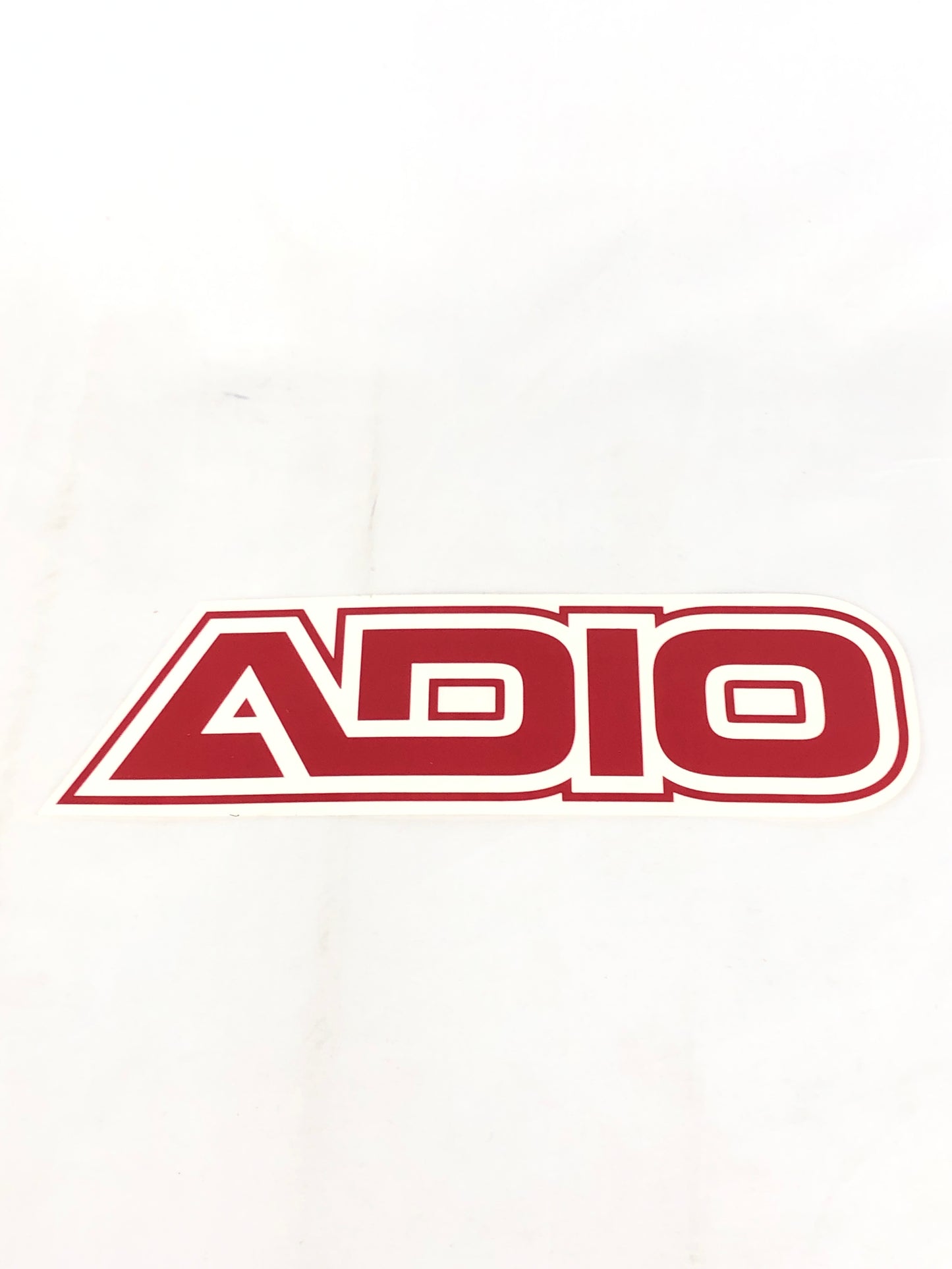 Adio Logo Clear Red 10" x 3.3" Sticker