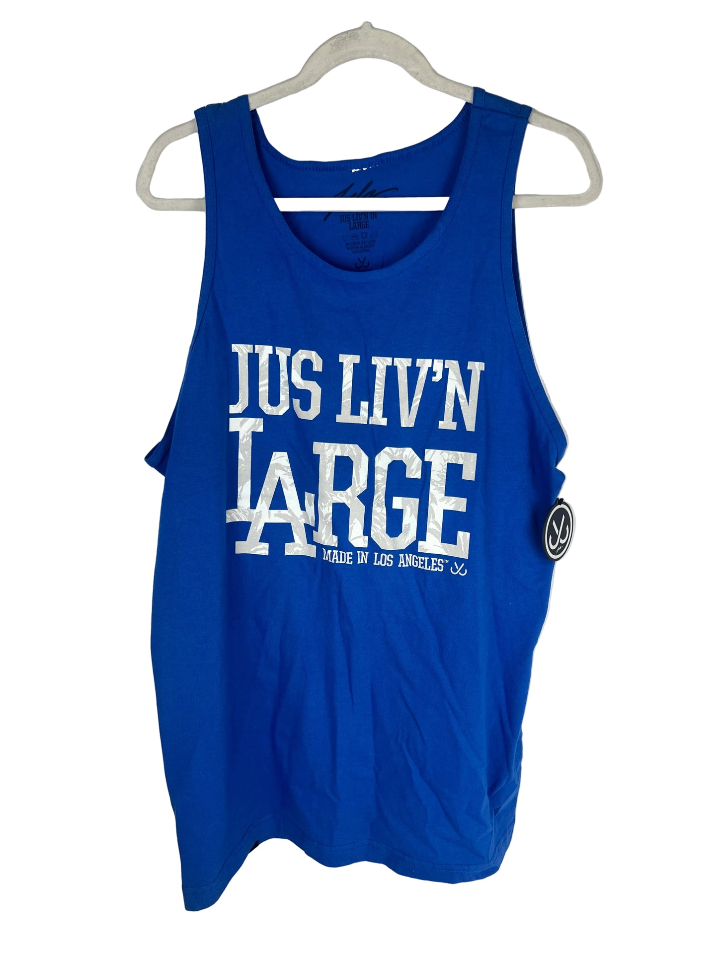 JSLV Jus' Live LA Dodgers Blue White Size L Sleeveless Tank Top Shirt