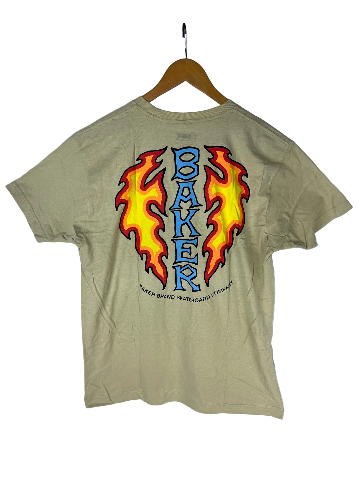 Baker Tommy Guerrero Flames Baker Logo Olive Rad Blue Size L S/s Vintage Shirt