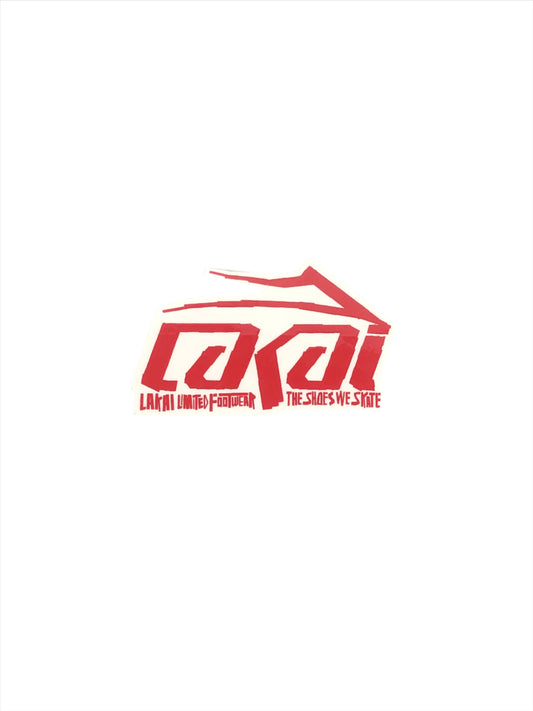 Lakai Footwear Lakai The Shoes We Skate Clear Red 3.75" x 5.75" Sticker