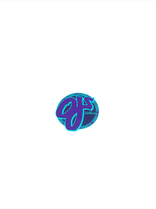 OJ Wheels Logo Clear Teal Purple 3" x 3" Circle Sticker