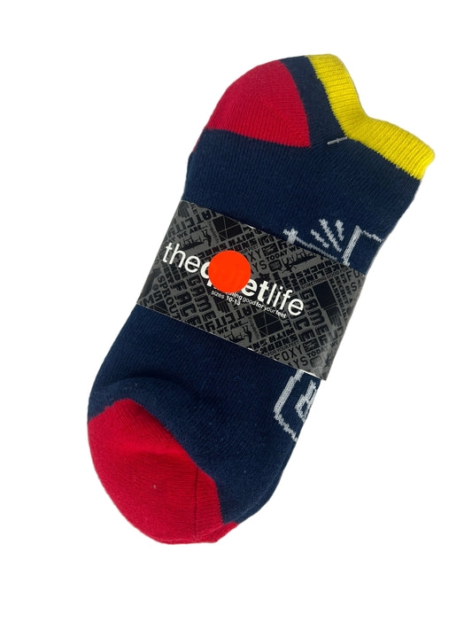 The Quiet Life Blue Red Yellow Size 10 - 13 Vintage Ankle Socks